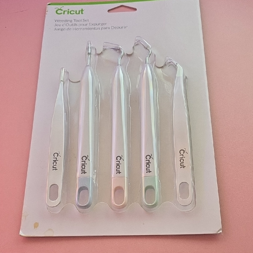 Cricut Weeding Tool Set - White, Blue, Pink Handles